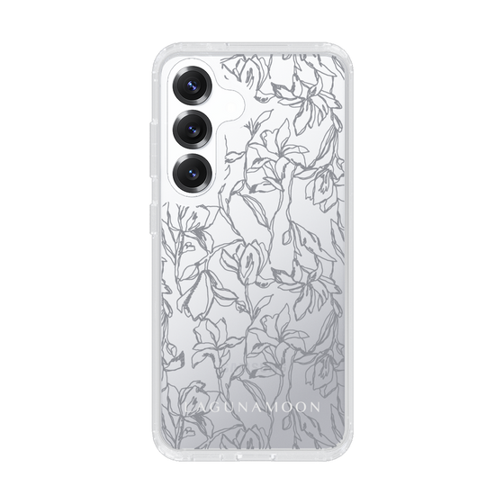 Slim Protection Case［ LAGUNAMOON - FlowerPattern - Clear×Grey ］