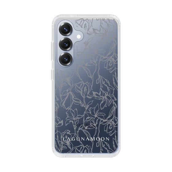 Slim Protection Case［ LAGUNAMOON - FlowerPattern - Clear×Grey ］