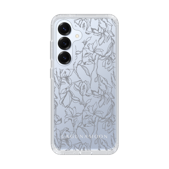 Slim Protection Case［ LAGUNAMOON - FlowerPattern - Clear×Grey ］