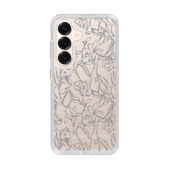 Slim Protection Case［ LAGUNAMOON - FlowerPattern - Clear×Grey ］