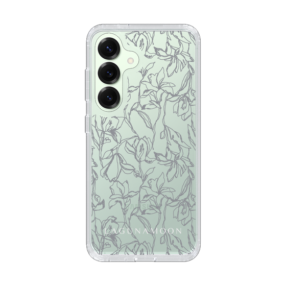 Slim Protection Case［ LAGUNAMOON - FlowerPattern - Clear×Grey ］