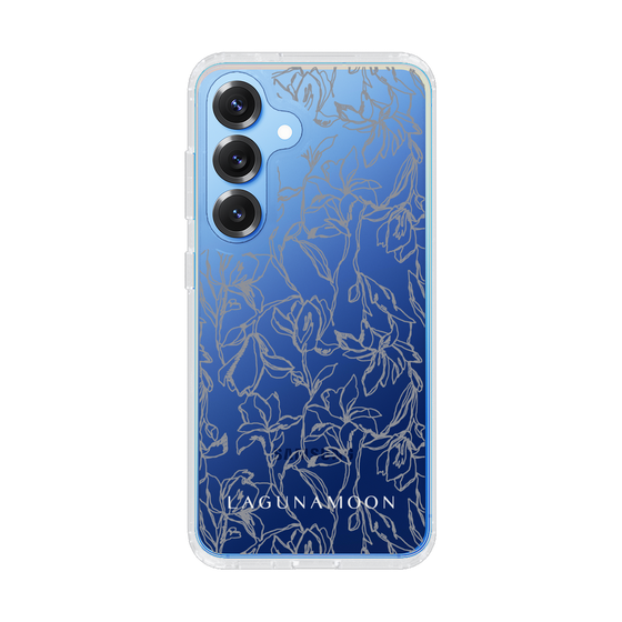 Slim Protection Case［ LAGUNAMOON - FlowerPattern - Clear×Grey ］