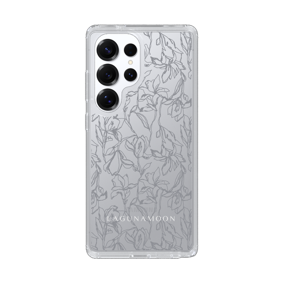 Slim Protection Case［ LAGUNAMOON - FlowerPattern - Clear×Grey ］