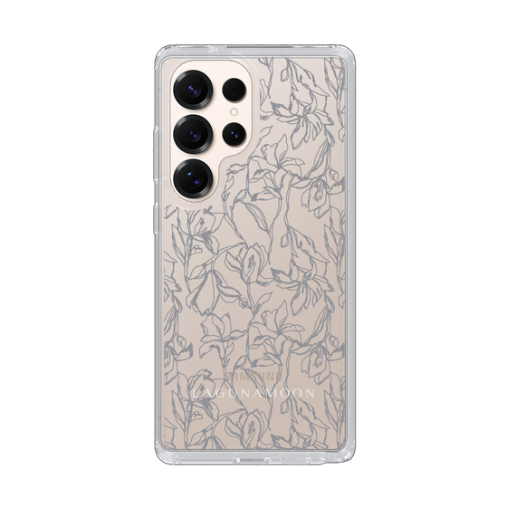 Slim Protection Case［ LAGUNAMOON - FlowerPattern - Clear×Grey ］