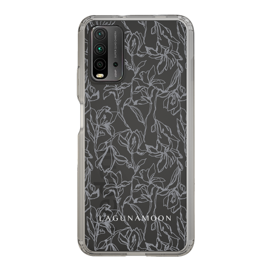 Slim Protection Case［ LAGUNAMOON - FlowerPattern - Clear×Grey ］
