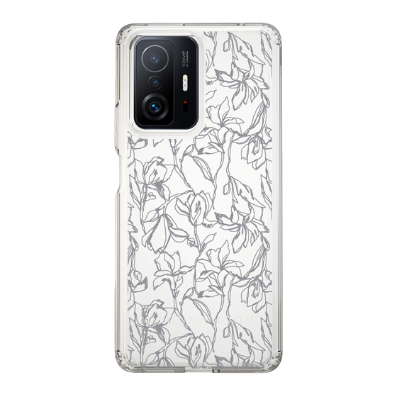 Slim Protection Case［ LAGUNAMOON - FlowerPattern - Clear×Grey ］