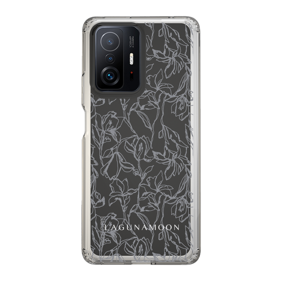 Slim Protection Case［ LAGUNAMOON - FlowerPattern - Clear×Grey ］