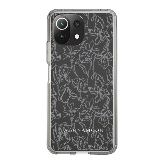 Slim Protection Case［ LAGUNAMOON - FlowerPattern - Clear×Grey ］