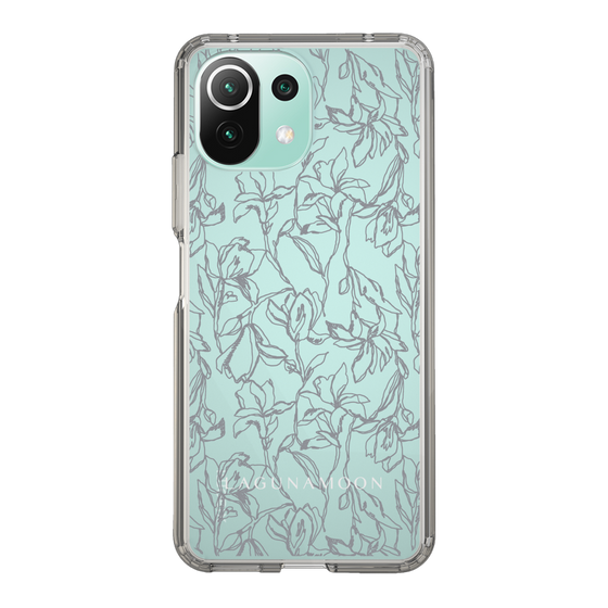Slim Protection Case［ LAGUNAMOON - FlowerPattern - Clear×Grey ］