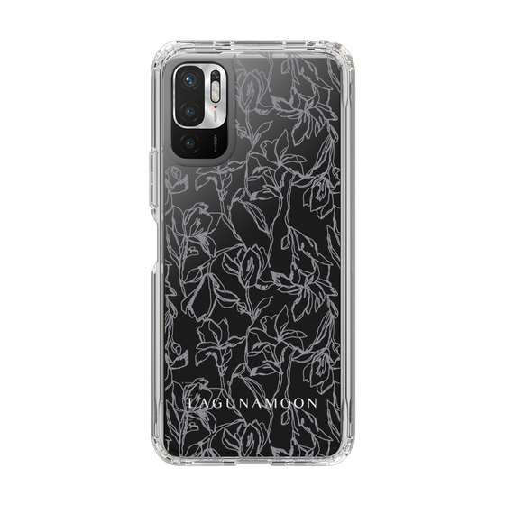 Slim Protection Case［ LAGUNAMOON - FlowerPattern - Clear×Grey ］