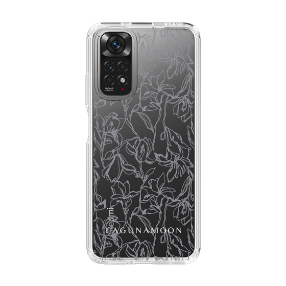 Slim Protection Case［ LAGUNAMOON - FlowerPattern - Clear×Grey ］