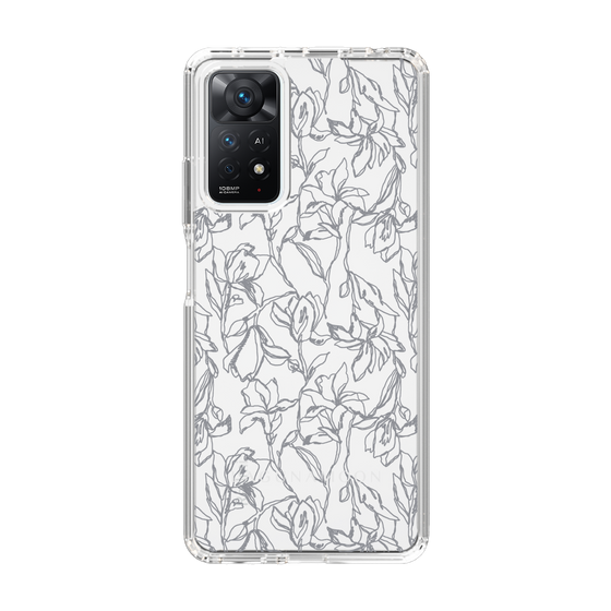 Slim Protection Case［ LAGUNAMOON - FlowerPattern - Clear×Grey ］