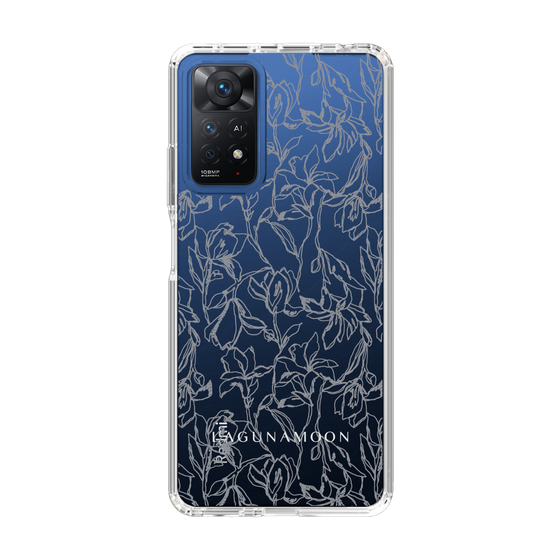 Slim Protection Case［ LAGUNAMOON - FlowerPattern - Clear×Grey ］