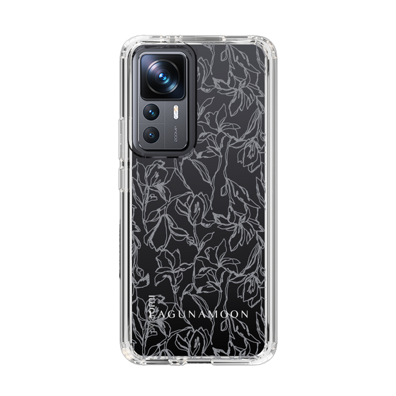 Slim Protection Case［ LAGUNAMOON - FlowerPattern - Clear×Grey ］