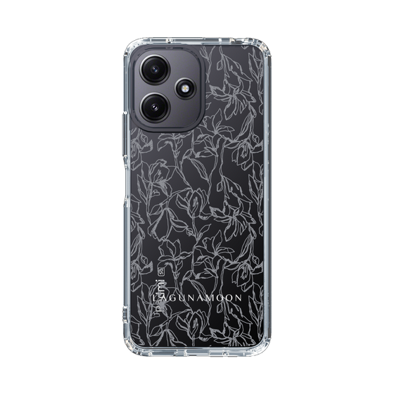 Slim Protection Case［ LAGUNAMOON - FlowerPattern - Clear×Grey ］