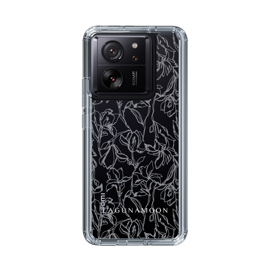 Slim Protection Case［ LAGUNAMOON - FlowerPattern - Clear×Grey ］