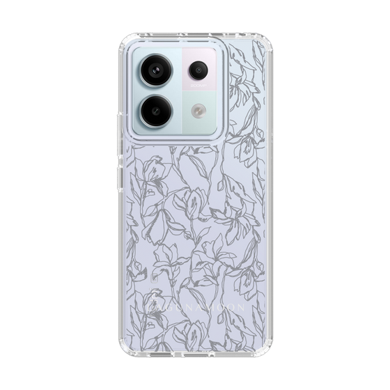 Slim Protection Case［ LAGUNAMOON - FlowerPattern - Clear×Grey ］