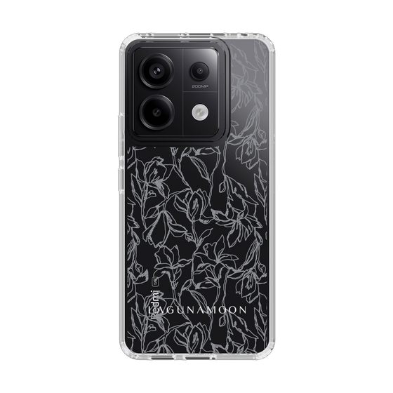 Slim Protection Case［ LAGUNAMOON - FlowerPattern - Clear×Grey ］