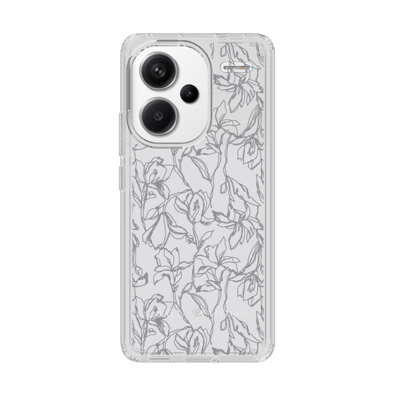 Slim Protection Case［ LAGUNAMOON - FlowerPattern - Clear×Grey ］