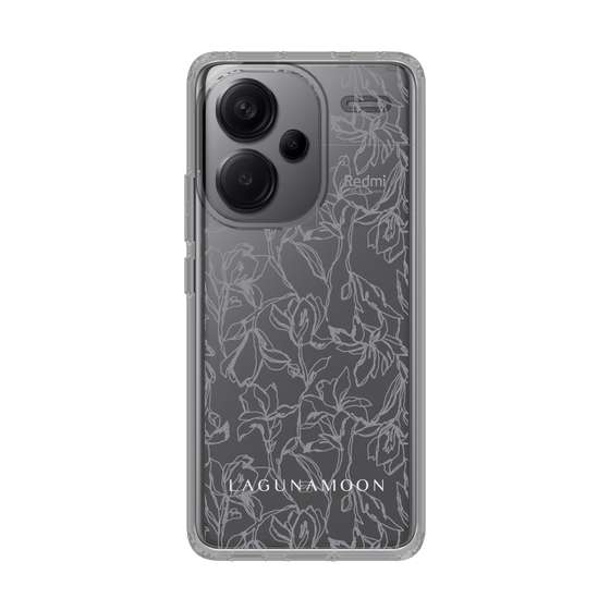 Slim Protection Case［ LAGUNAMOON - FlowerPattern - Clear×Grey ］