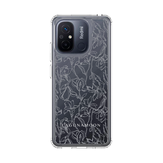 Slim Protection Case［ LAGUNAMOON - FlowerPattern - Clear×Grey ］