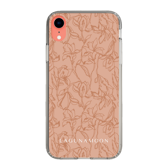 Slim Protection Case［ LAGUNAMOON - FlowerPattern - Orange ］