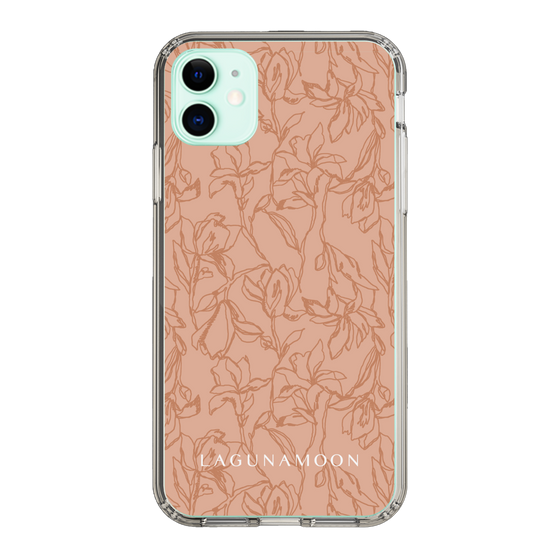 Slim Protection Case［ LAGUNAMOON - FlowerPattern - Orange ］