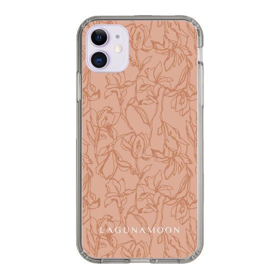 Slim Protection Case［ LAGUNAMOON - FlowerPattern - Orange ］