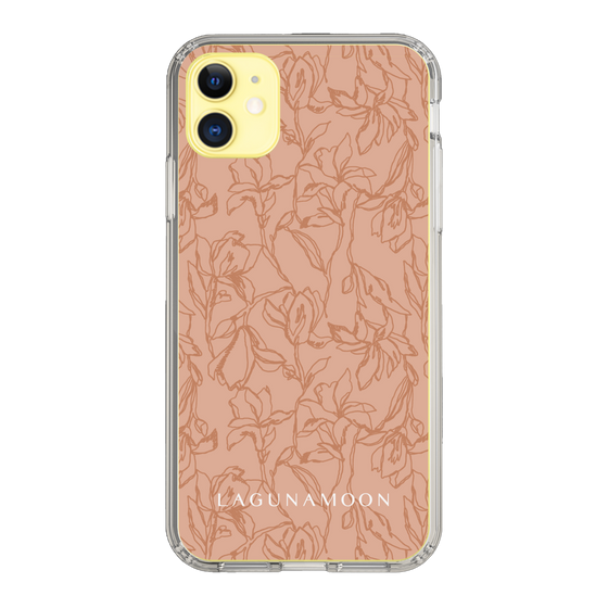 Slim Protection Case［ LAGUNAMOON - FlowerPattern - Orange ］