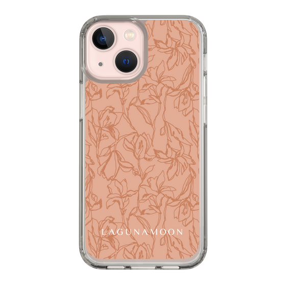 Slim Protection Case［ LAGUNAMOON - FlowerPattern - Orange ］