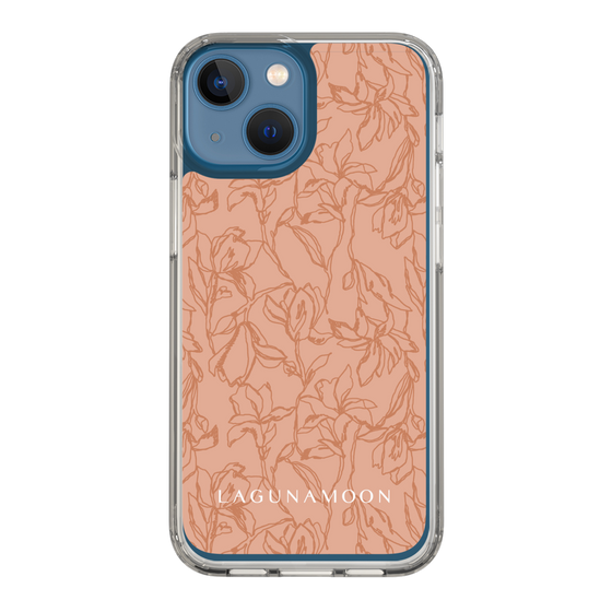 Slim Protection Case［ LAGUNAMOON - FlowerPattern - Orange ］