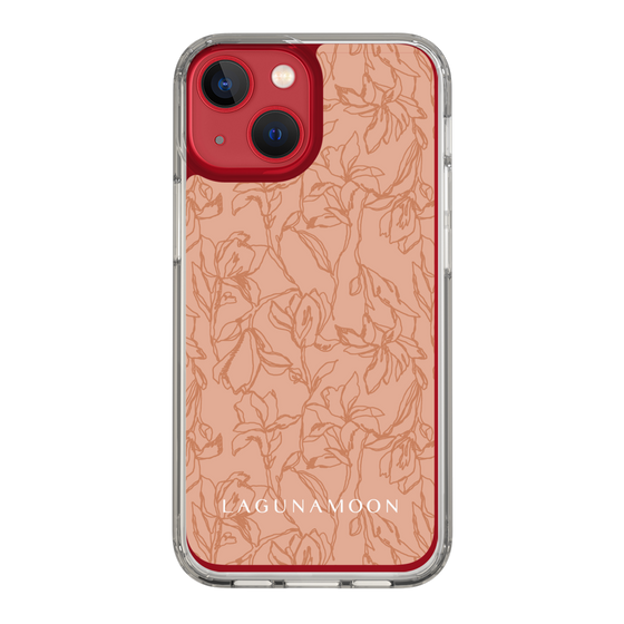 Slim Protection Case［ LAGUNAMOON - FlowerPattern - Orange ］