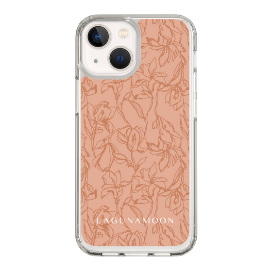 Slim Protection Case［ LAGUNAMOON - FlowerPattern - Orange ］