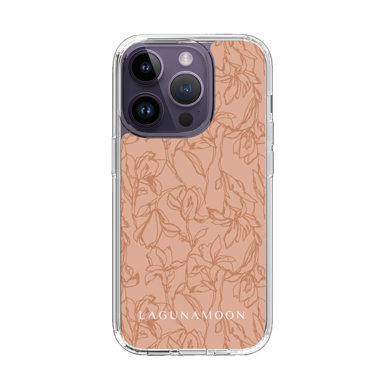 Slim Protection Case［ LAGUNAMOON - FlowerPattern - Orange ］