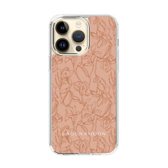 Slim Protection Case［ LAGUNAMOON - FlowerPattern - Orange ］
