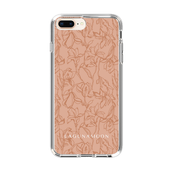 Slim Protection Case［ LAGUNAMOON - FlowerPattern - Orange ］