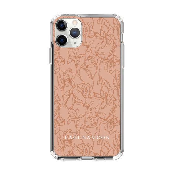 Slim Protection Case［ LAGUNAMOON - FlowerPattern - Orange ］