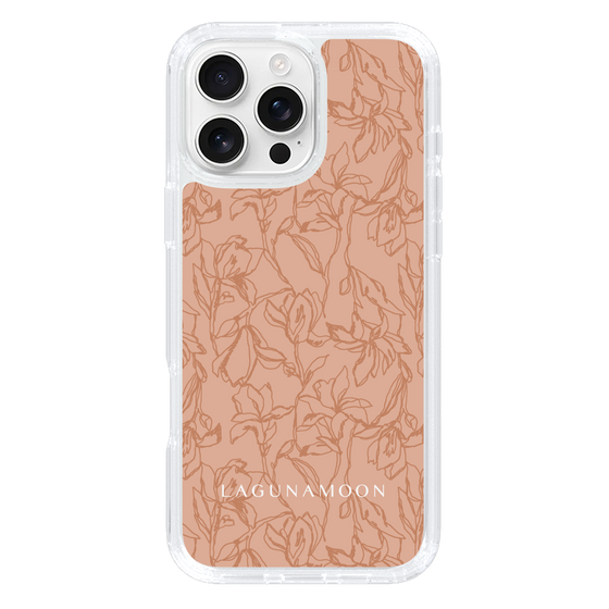 Slim Protection Case［ LAGUNAMOON - FlowerPattern - Orange ］