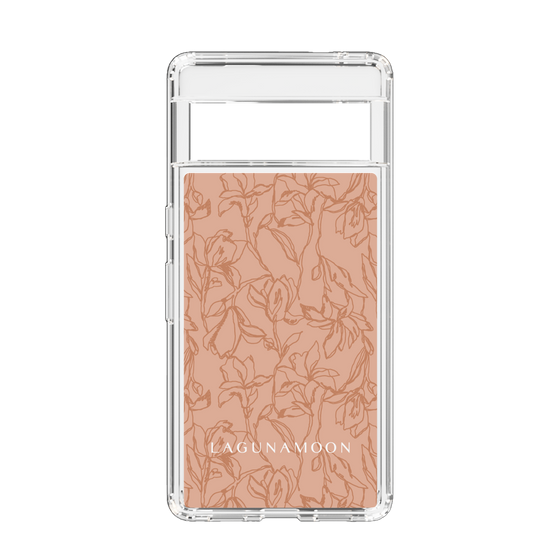 Slim Protection Case［ LAGUNAMOON - FlowerPattern - Orange ］