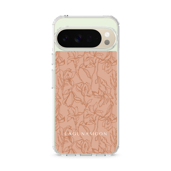 Slim Protection Case［ LAGUNAMOON - FlowerPattern - Orange ］