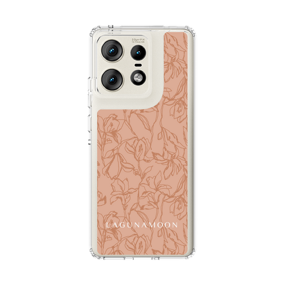 Slim Protection Case［ LAGUNAMOON - FlowerPattern - Orange ］