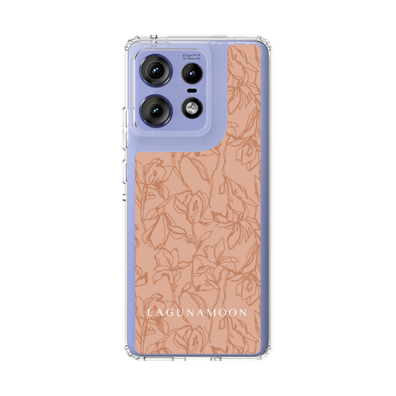 Slim Protection Case［ LAGUNAMOON - FlowerPattern - Orange ］
