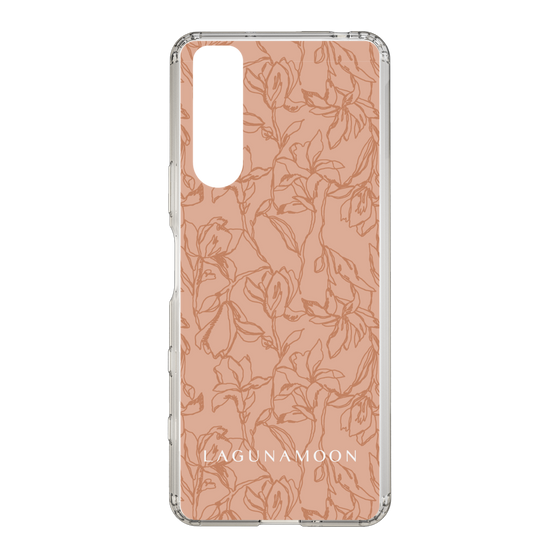 Slim Protection Case［ LAGUNAMOON - FlowerPattern - Orange ］