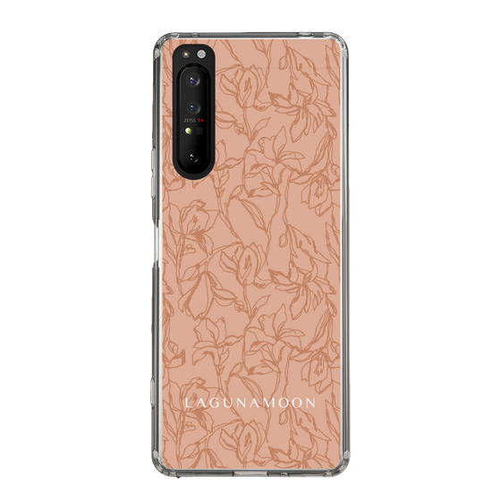 Slim Protection Case［ LAGUNAMOON - FlowerPattern - Orange ］