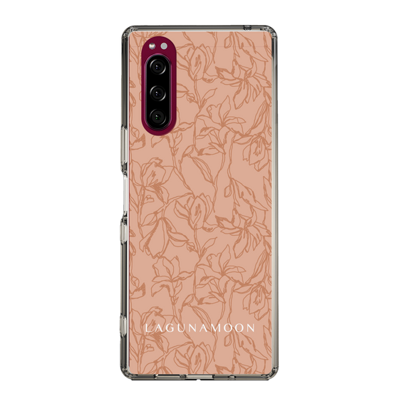 Slim Protection Case［ LAGUNAMOON - FlowerPattern - Orange ］