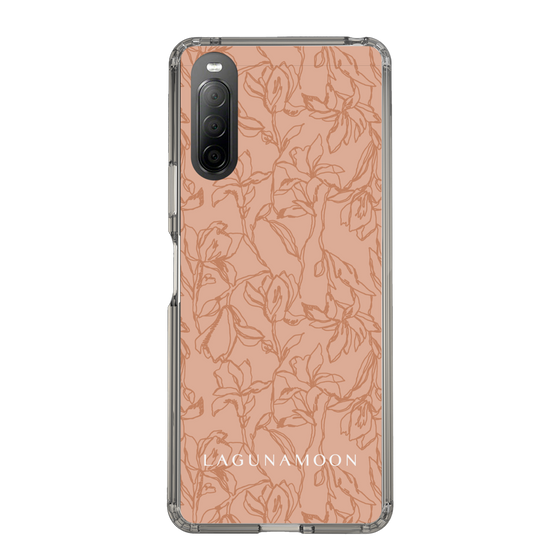 Slim Protection Case［ LAGUNAMOON - FlowerPattern - Orange ］