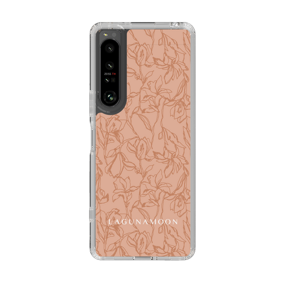 Slim Protection Case［ LAGUNAMOON - FlowerPattern - Orange ］