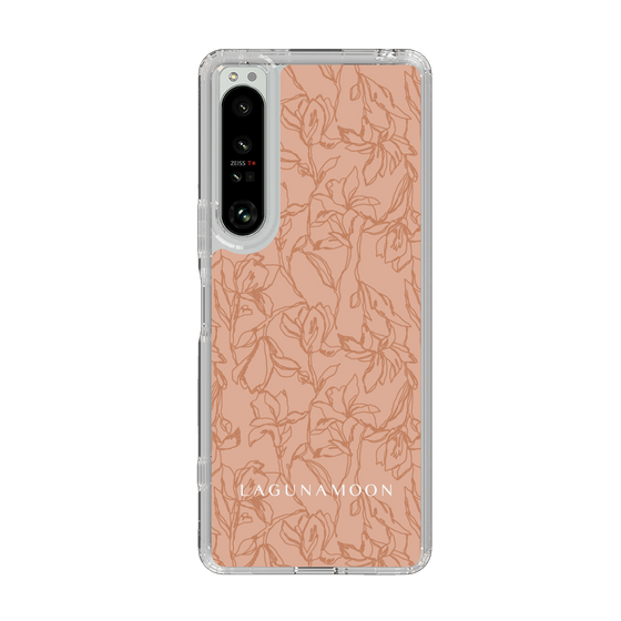 Slim Protection Case［ LAGUNAMOON - FlowerPattern - Orange ］