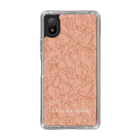 Slim Protection Case［ LAGUNAMOON - FlowerPattern - Orange ］