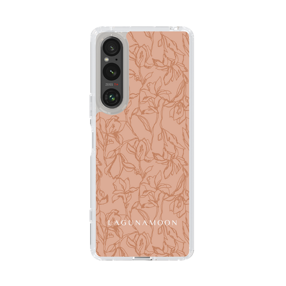 Slim Protection Case［ LAGUNAMOON - FlowerPattern - Orange ］